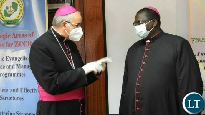 Apostolic Nuncio to Zambia and Malawi Archbishop Gianfranco Gallone with Bishop of Monze, Moses Hamungole Apostolic Nuncio to Zambia and Malawi Archbishop Gianfranco Gallone with Bishop of Monze, Moses Hamungole