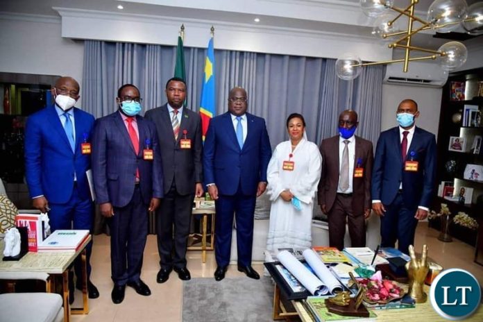 DEMOCRATIC Republic of Congo President Felix Tshisekedi meeting with the Zambia Delegation in Kinshansa DEMOCRATIC Republic of Congo President Felix Tshisekedi meeting with the Zambia Delegation in Kinshansa
