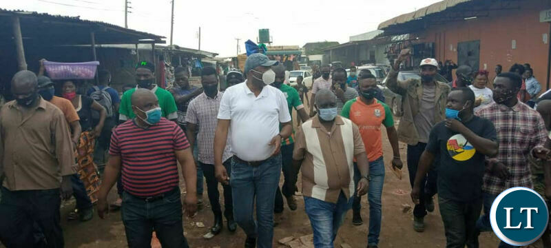 Kabushi Member of Parliament Bowman Lusambo visiting marketeers