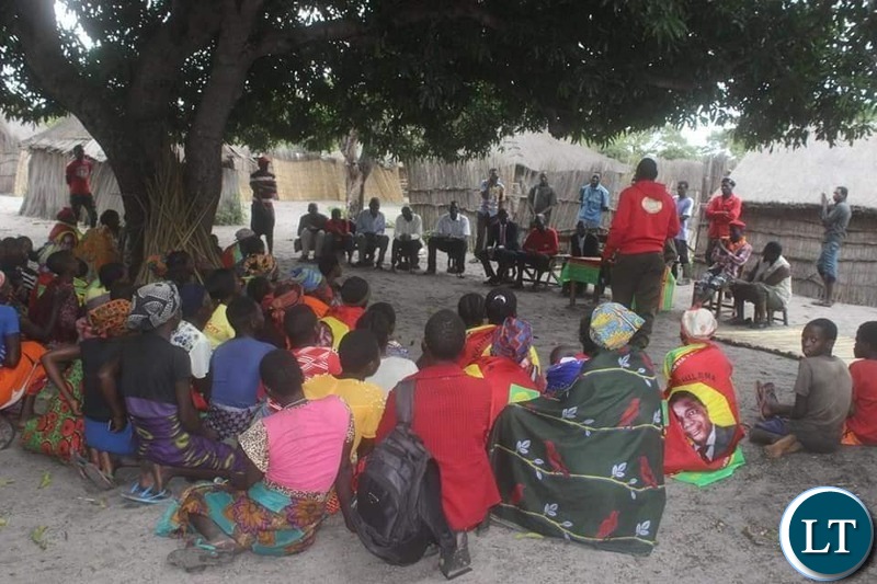 Former Minister of Finance Situmbeko Musokotwane campaining for UPND Candidate candidate Erick Nalishebo for Ward Elections