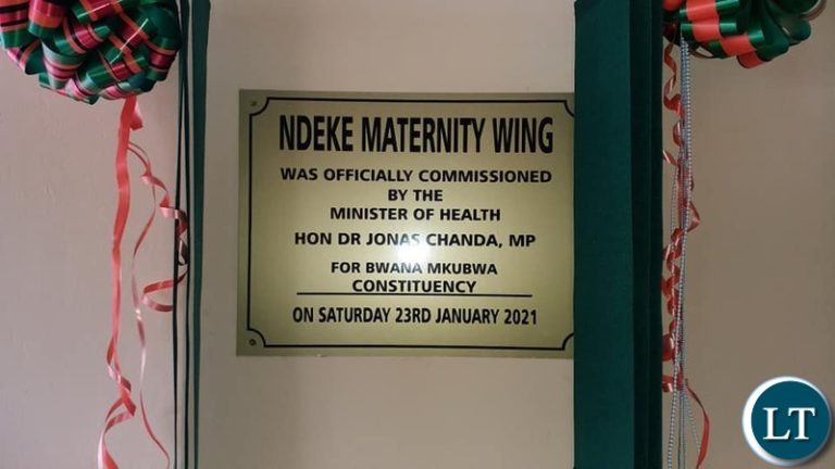 Ndeke Mini Hospital maternity wing in Bwana Mkubwa constituency in Ndola finally commissioned