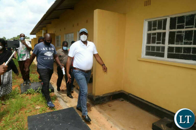Kabushi Member of Parliament Bowman Lusambo inspecting the unfinished Maternity Annex at Kabushi Clinic 