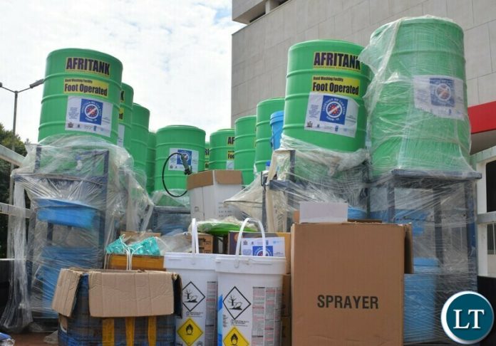 An assortment of equipment, cleaning and awareness creation materials handed over to the Lusaka City Council by UNDP. An assortment of equipment, cleaning and awareness creation materials handed over to the Lusaka City Council by UNDP.