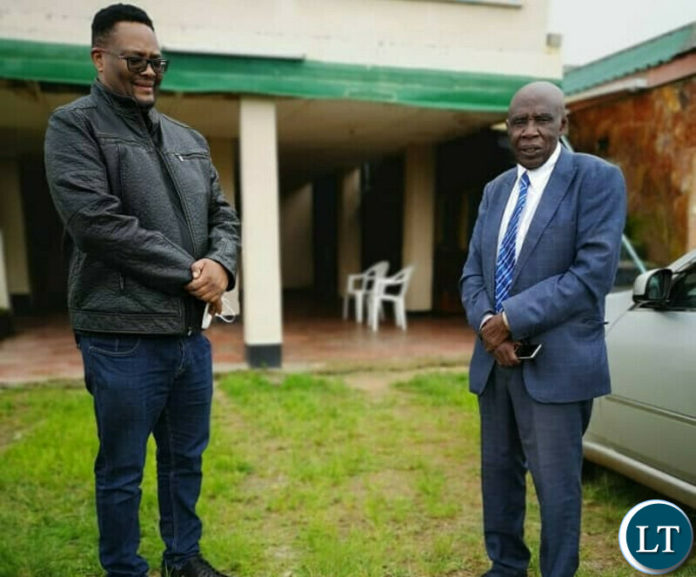 Paramount Chief Chitimukulu, Kanyanta Manga II of the Bemba people with Zambia's Ambassador to Ethiopia, His Excellency Emmanuel Mwamba