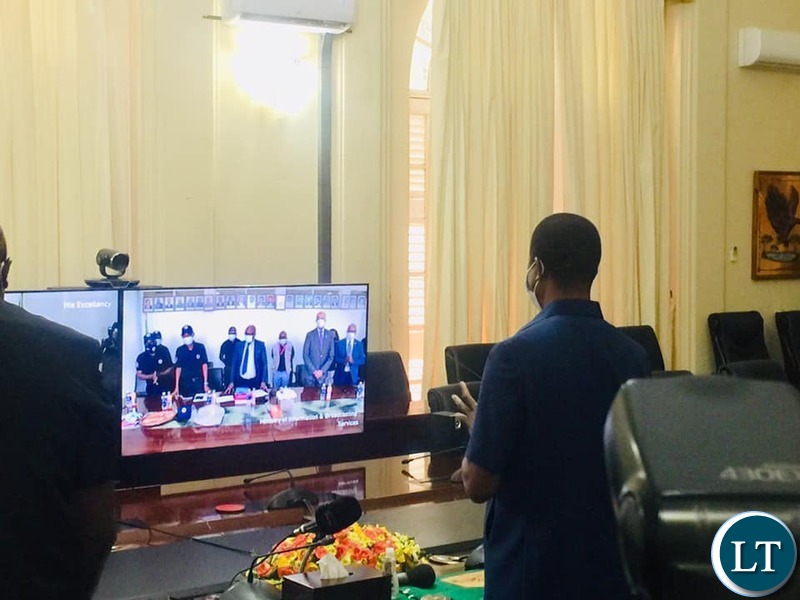 President Lungu in a Virtual Meeting