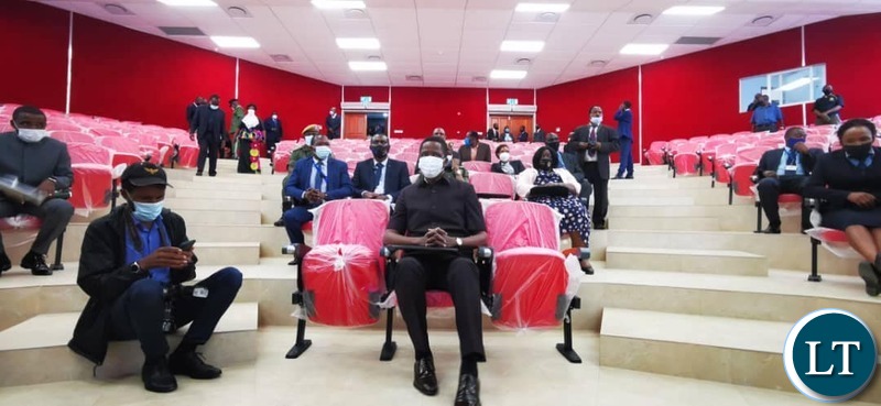 President Edgar Lungu having a feel of the new teaching and learning complex lecture theatre during the commissioning of the state of the art building at UNZA today.Picture by SUNDAY BWALYA/ZANIS