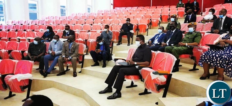 President Edgar Lungu having a feel of the new teaching and learning complex lecture theatre during the commissioning of the state of the art building at UNZA today.Picture by SUNDAY BWALYA/ZANIS