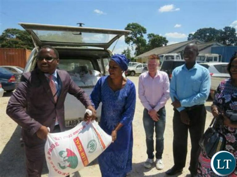 President Lungu donates mealie meal to Mazabuka vulnerable communities