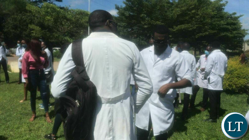 Unemployed Medical Doctors staging a peaceful protest at Ndeke House