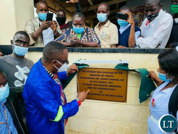 Dr Chanda officiated at a ground breaking ceremony for the upgrading of Kaloko mini-hospital in Bwana Mkubwa Dr Chanda officiated at a ground breaking ceremony for the upgrading of Kaloko mini-hospital in Bwana Mkubwa