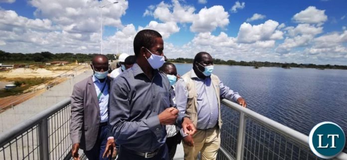 President Edgar Lungu with Agriculture Minister Micheal Katambo touring the the construction of Momboshi Dam in Chisamba District, Central Province. President Edgar Lungu with Agriculture Minister Micheal Katambo touring the the construction of Momboshi Dam in Chisamba District, Central Province.