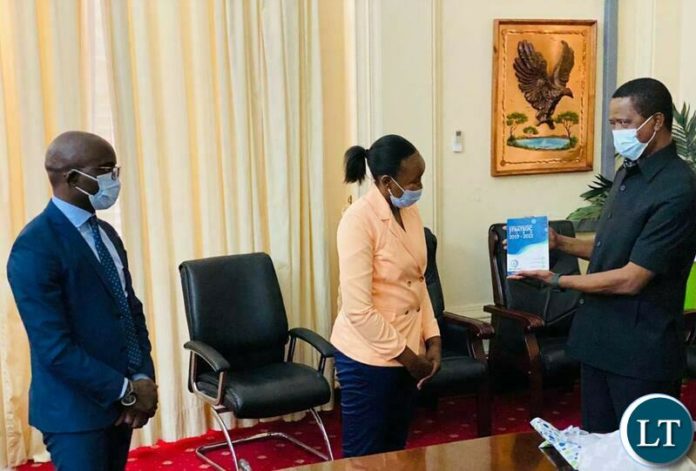 President Lungu meeting the ZAF female fighter jet pilot, Captain Thokozile Muwamba and her team who walked from Lusaka to Livingstone in a campaign against cyber bullying. President Lungu meeting the ZAF female fighter jet pilot, Captain Thokozile Muwamba and her team who walked from Lusaka to Livingstone in a campaign against cyber bullying.