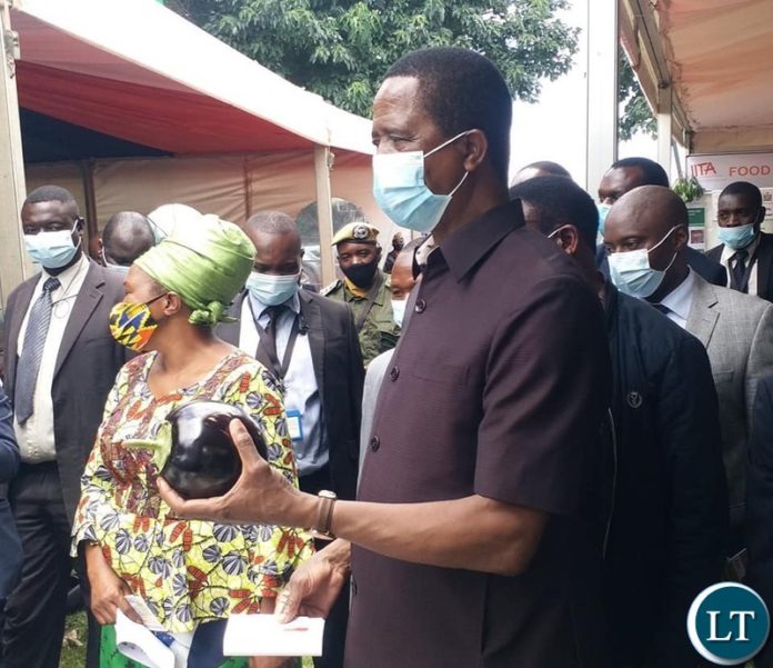 President Lungu officiating at the Zambia Agricultural Research Institute (ZARI),
