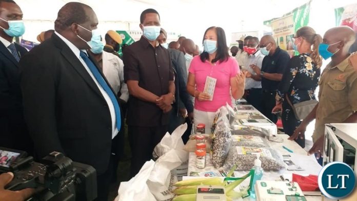 President Lungu officiating at the Zambia Agricultural Research Institute (ZARI),