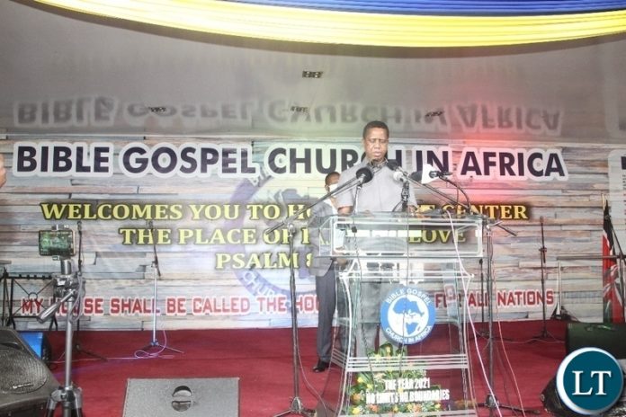 pix 3PRESIDENT Edgar Lungu at the 20th anniversary celebration of Bible Gospel Church in Africa(BIGOCA)in Lusaka. PRESIDENT Edgar Lungu at the 20th anniversary celebration of Bible Gospel Church in Africa(BIGOCA)in Lusaka.