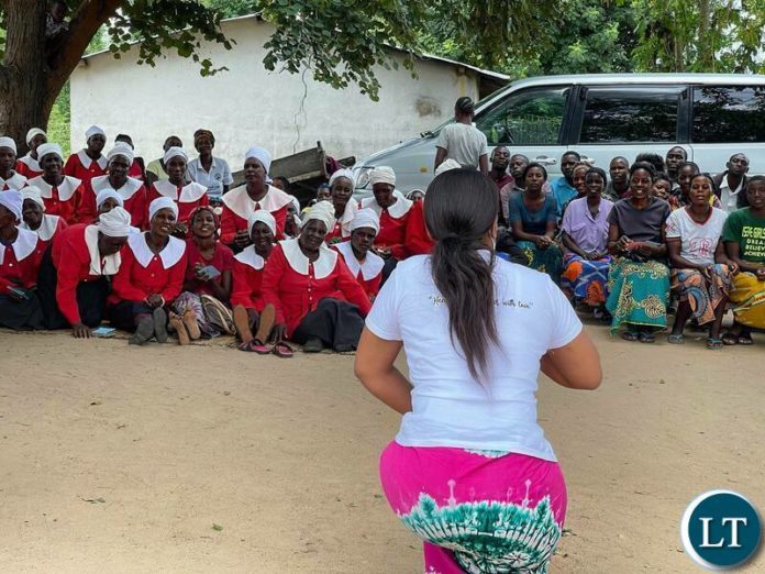Iris Kaingu at the UCZ Mwandi and Sesheke Re-dedication Ceremony at Lipumpu in Mwandi District.