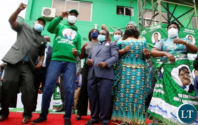 From (left) is Presidential Affairs Minister Freedom Sikazwe, President Edgar Lungu, National PF Chairman Samuel Mukupa, Information Minister Dora Siliya and Gender Minister Elizaberth Phiri during the filling in of nominations by President Edgar Lungu at the Secretariat.Picture by SUNDAY BWALYA/ZANIS From (left) is Presidential Affairs Minister Freedom Sikazwe, President Edgar Lungu, National PF Chairman Samuel Mukupa, Information Minister Dora Siliya and Gender Minister Elizaberth Phiri during the filling in of nominations by President Edgar Lungu at the Secretariat.Picture by SUNDAY BWALYA/ZANIS