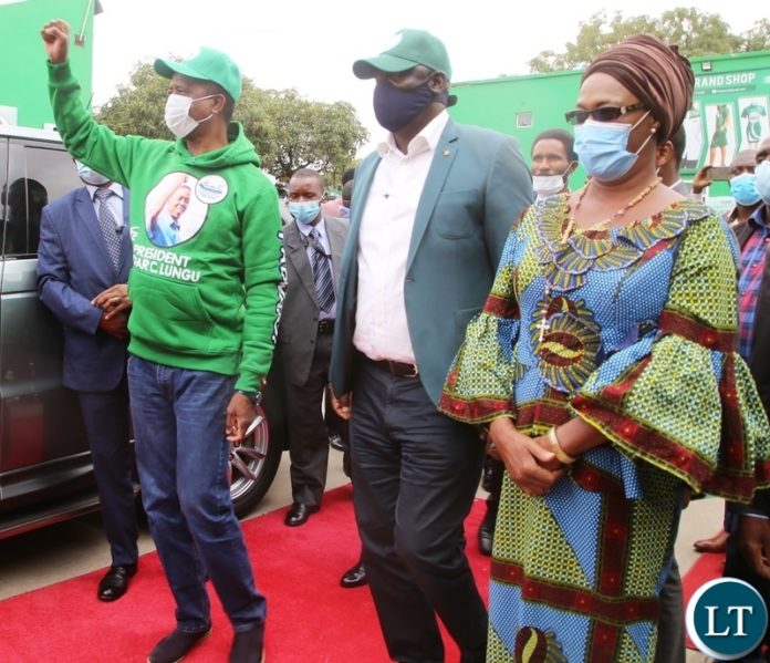 President Edgar Lungu (left) with PF Party Secretary General Davies Mwila and his deputy Mumbi Phiri during the filling in of nominations by the President at the Party Secretariat in Lusaka.Picture by SUNDAY BWALYA/ZANIS President Edgar Lungu (left) with PF Party Secretary General Davies Mwila and his deputy Mumbi Phiri during the filling in of nominations by the President at the Party Secretariat in Lusaka.Picture by SUNDAY BWALYA/ZANIS