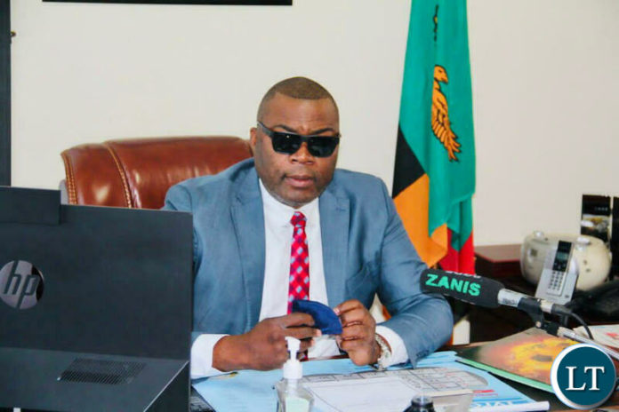 Lusaka Privince Minister Bowman Lusaka addressing a Provincial Development Coordinating Committee (PDDC) virtual meeting in Lusaka on Friday