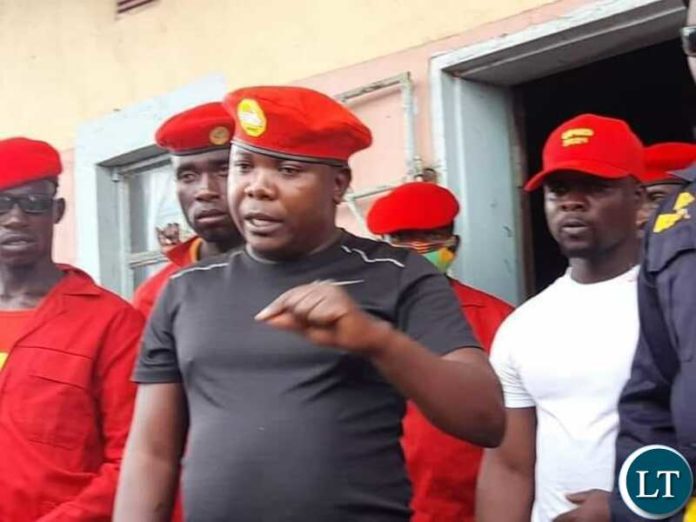 UPND NorthWestern Youth Chairman Mr Bruce Kanema