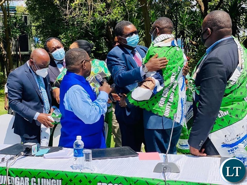 UPND Member of Parliament, Hon Ephraim Belemu Being Welcomed by PF Senior Members