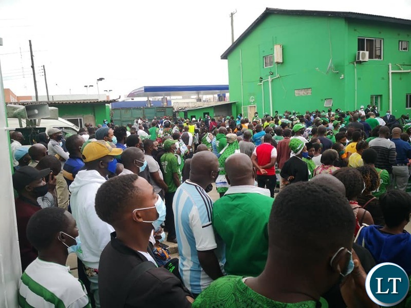 PF cadres turn up in large numbers to see President Lungu file in his nomination papers for the Party Presidency