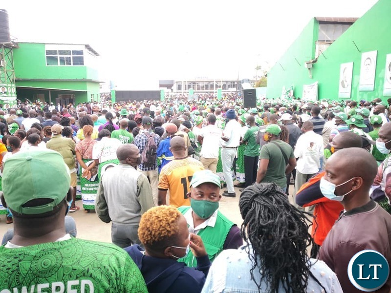PF cadres turn up in large numbers to see President Lungu file in his nomination papers for the Party Presidency