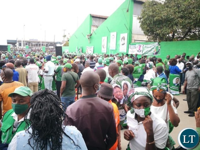 PF cadres turn up in large numbers to see President Lungu file in his nomination papers for the Party Presidency
