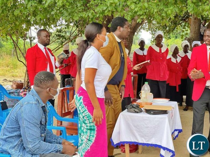 Iris Kaingu at the UCZ Mwandi and Sesheke Re-dedication Ceremony at Lipumpu in Mwandi District.