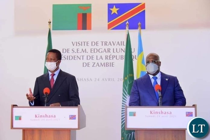 President Edgar Lungu and his Democratic Republic of Congo (DRC) counterpart Felix Tshisekedi