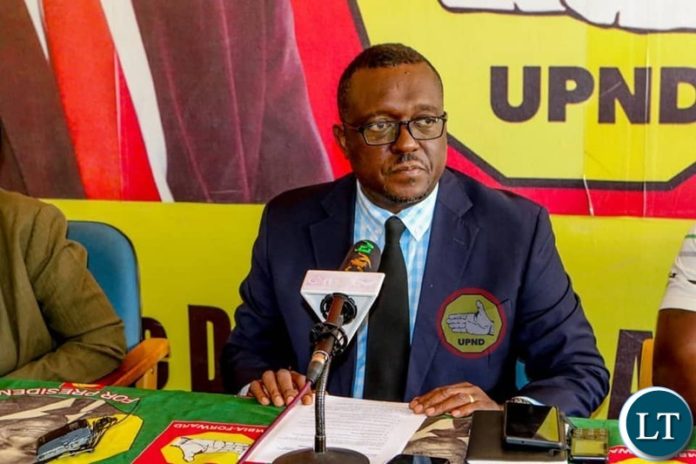 United Party for National Development (UPND) Elections Chairperson, Garry Nkombo