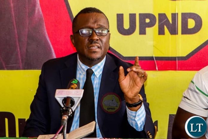 United Party for National Development (UPND) Elections Chairperson, Garry Nkombo