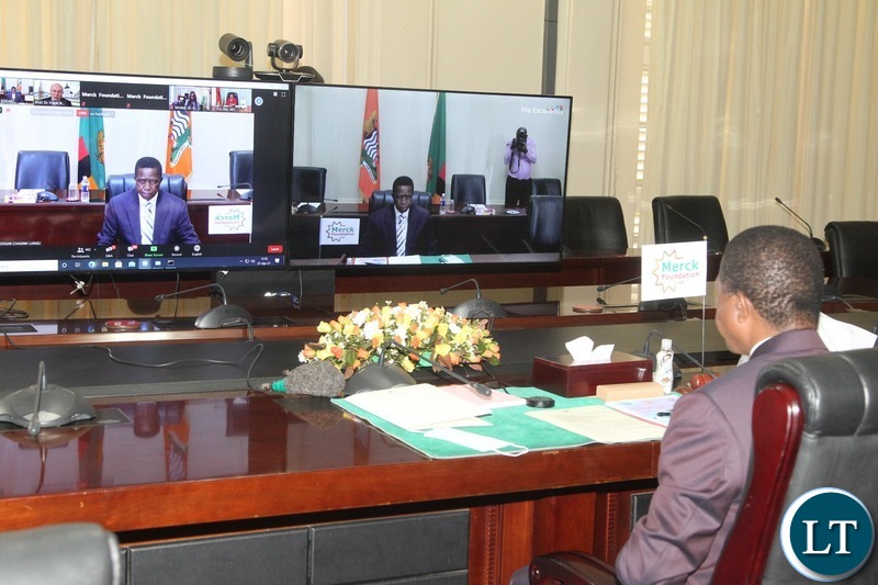 PRESIDENT Edgar Lungu deliveries a key note speech during the 8th edition of Merck Foundation for Africa and Asia luminary Virtual conference and celebration of the 4th anniversary of the institution in Lusaka.