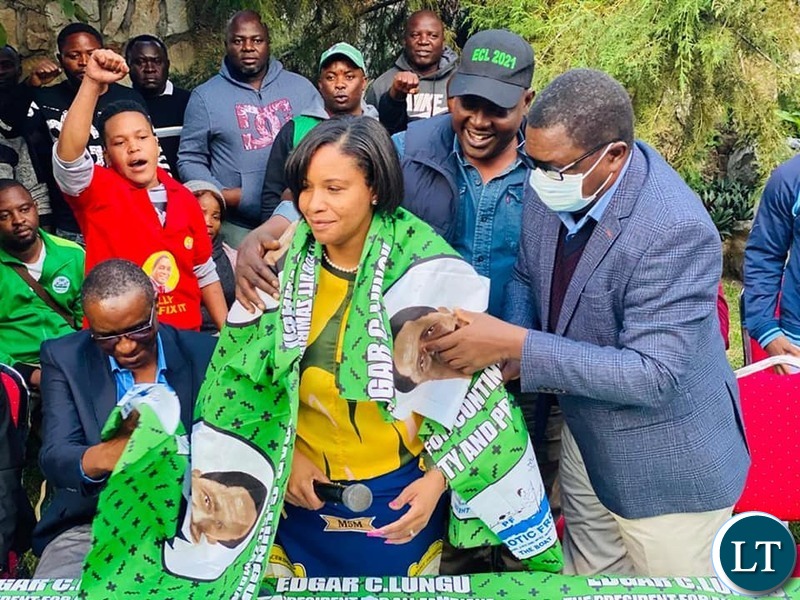 Charmaine Mehl Musonda being welcomed in PF