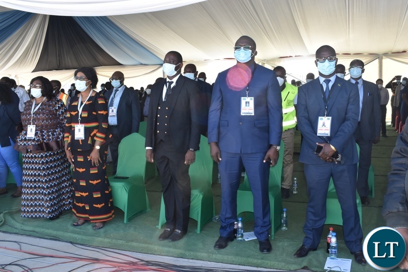 Government officials at the official opening of the Kazungula bridge