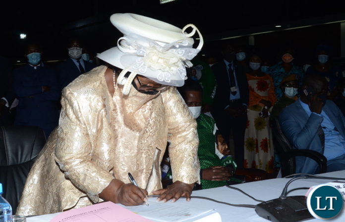 Prof Nkandu Luo during filing of nomination papers at Mulungushi International Conference Centre in Lusaka on Monday, May 17, 2021. PICTURE BY SALIM HENRY/STATE HOUSE ©2021 Prof Nkandu Luo during filing of nomination papers at Mulungushi International Conference Centre in Lusaka on Monday, May 17, 2021. PICTURE BY SALIM HENRY/STATE HOUSE ©2021