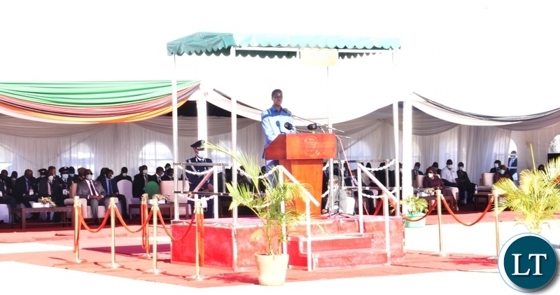 President Edgar Lungu delivering his speech during the official opening of the Kazungula Bridge