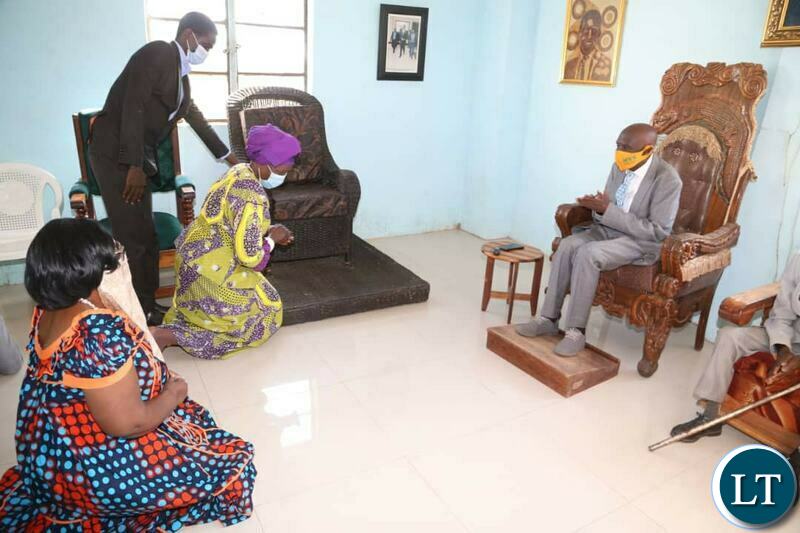 Vice President Inonge Wina and President Edgar Lungu decision Professor Nkandu Luo paying a courtesy call on Paramount Chief Chitimukulu of the Bemba speaking people 
