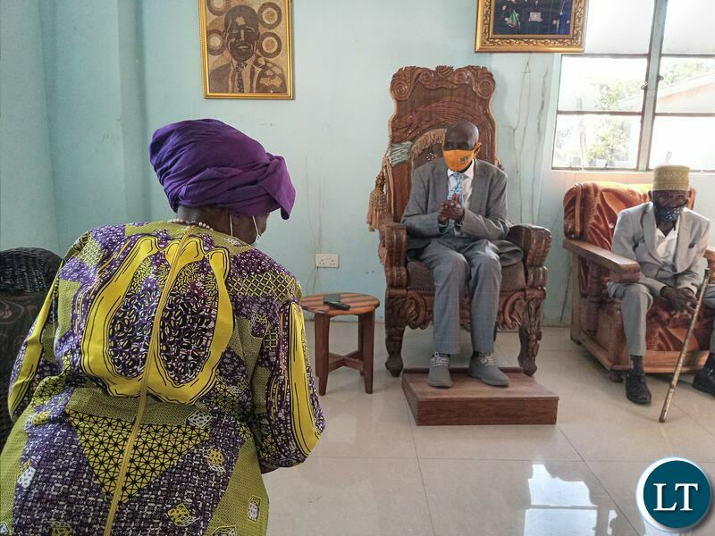 Vice President Inonge Wina  and  President Edgar Lungu decision Professor Nkandu Luo paying a courtesy call on Paramount Chief Chitimukulu of the Bemba speaking people 