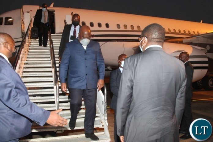 President of the Democratic of Republic of Congo,Felix Tshisekedi disembarks from a plane at Harry Mwaanga Nkumbula International Airport. President of the Democratic of Republic of Congo,Felix Tshisekedi disembarks from a plane at Harry Mwaanga Nkumbula International Airport.