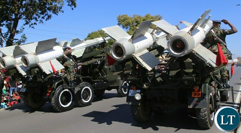Zambia Air force personnel display their military equipment during the commemoration of defence day in Lusaka. Picture by SUNDAY BWALYA/ ZANIS