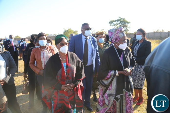 Vice President Inonge Wina, Presidential running mate Prof. Nkandu Luo flanked by Central Province Permanent Secretary Bernard Chomba on arrival at Kabwe trust School grounds the Vice is in the province for the two day visit. Yesterday, Wednesday, June 16, 2021. Picture by ROYD SIBAJENE/ZANIS Vice President Inonge Wina, Presidential running mate Prof. Nkandu Luo flanked by Central Province Permanent Secretary Bernard Chomba on arrival at Kabwe trust School grounds the Vice is in the province for the two day visit. Yesterday, Wednesday, June 16, 2021. Picture by ROYD SIBAJENE/ZANIS