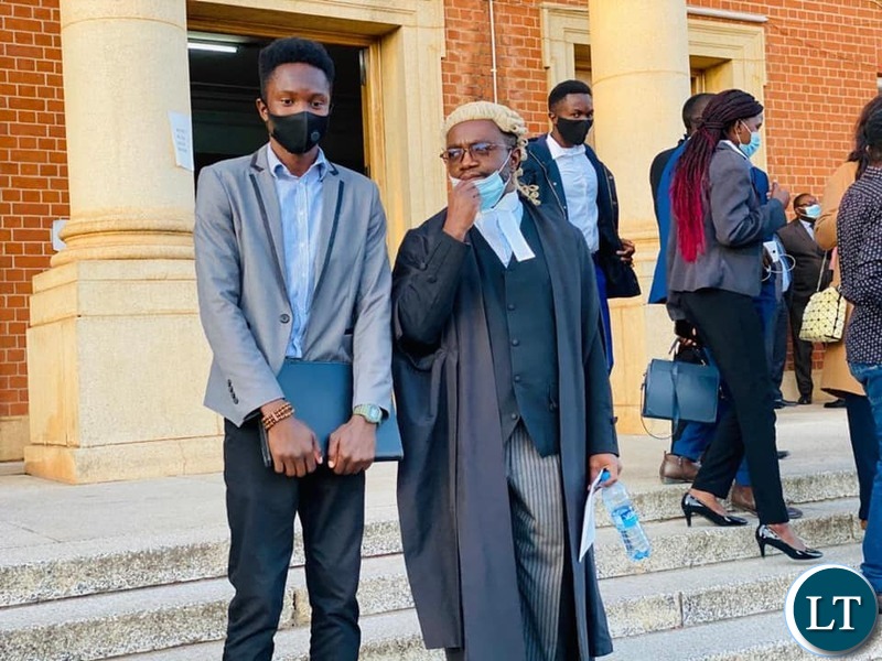 State Counsel Sakwiba Sikota (R) after the court Session 