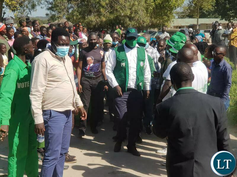 Davies Mwila with PF Members in Luapula