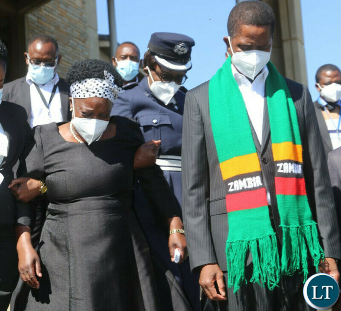 pix 3President Edgar Lungu and First Lady Esther Lungu after viewing the body of the late Chief Justice,Ireene Mambilima at Anglican Cathedral of the holy cross in Lusaka. President Edgar Lungu and First Lady Esther Lungu after viewing the body of the late Chief Justice,Ireene Mambilima at Anglican Cathedral of the holy cross in Lusaka.