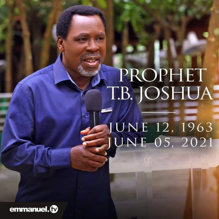 Popular Nigerian tele-evangelist TB Joshua dies