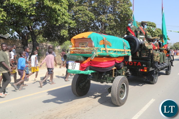 The casket of the late Dr.Kenneth Kaunda enrout for a church service at UCZ all Saints congregation in Mongu The casket of the late Dr.Kenneth Kaunda enrout for a church service at UCZ all Saints congregation in Mongu