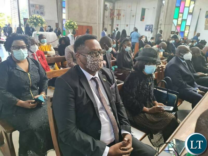 Zambia 's Ambassador to Ethiopia Emmanuel Mwamba attending the Funeral Service