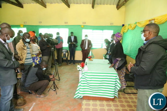 Vice President Inonge Wina addressing members of Zambia Civil Servant Initiative (ZACIA) during the meeting in Luano District Vice President Inonge Wina addressing members of Zambia Civil Servant Initiative (ZACIA) during the meeting in Luano District