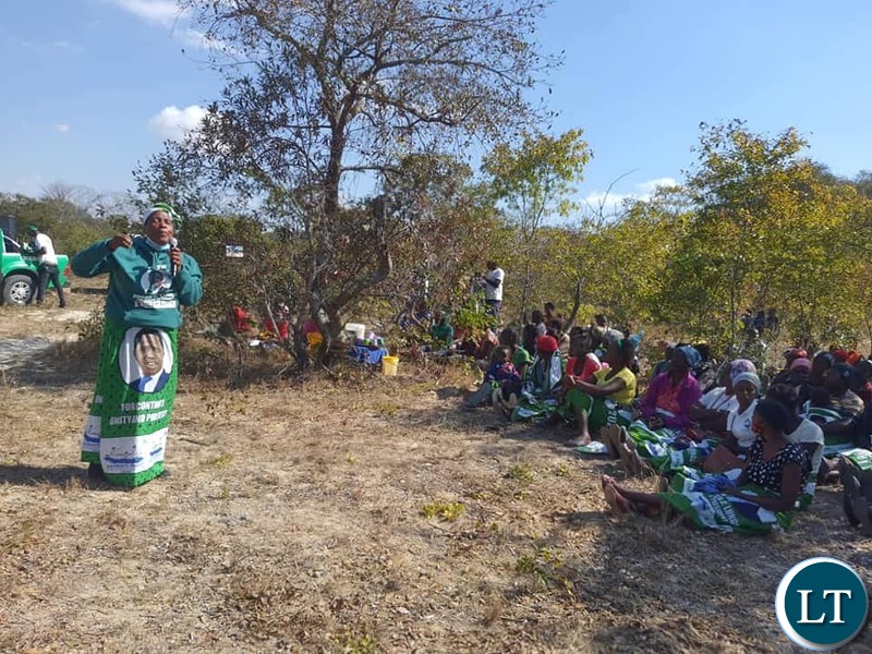 Late Daniel Munkombwe's wife campaigning for PF